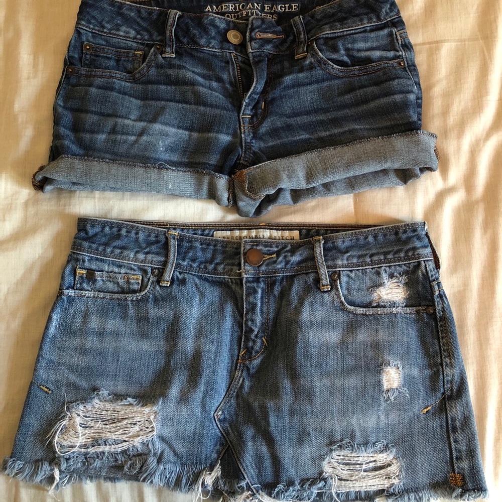 American Eagle shorts and Abercrombie skirt
